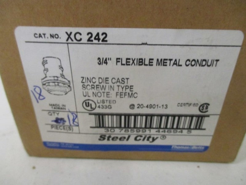 LOT OF 18 XC-242 FLEXIBLE METAL CONDUIT 3/4" *NEW IN BOX*