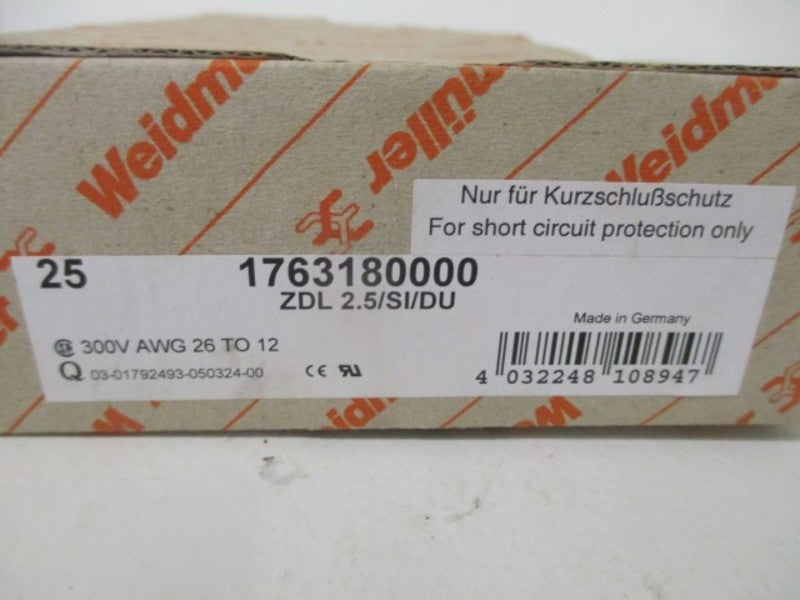 LOT OF 25 1763180000 ZDL 2.5/SI/DU TERMINAL BLOCK *NEW IN BOX*