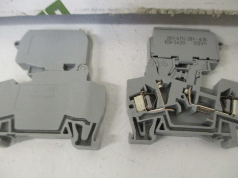 LOT OF 50 WAGO 281-611/281-418 FUSE TERMINAL BLOCK W/HOLDER *NEW IN BOX*