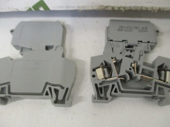 LOT OF 50 WAGO 281-611/281-418 FUSE TERMINAL BLOCK W/HOLDER *NEW IN BOX*