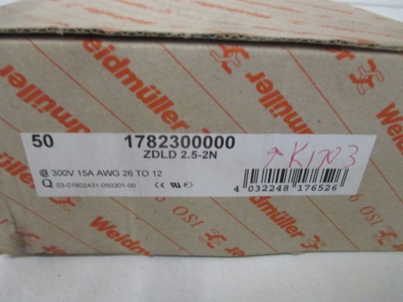 LOT OF 50 WEIDMULLER 1782300000 ZDLD 2.5-2N *NEW IN BOX*