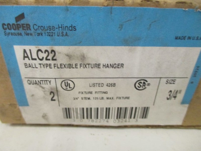 LOT OF 2 CROUSE-HINDS ALC22 FLEXIBLE FIXTURE HANGER *NEW IN BOX*