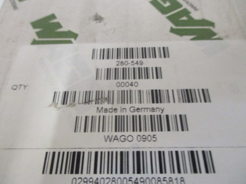 LOT OF 40 WAGO 280-549 TRIPLE DECK TERMINAL BLOCK *NEW IN BOX*