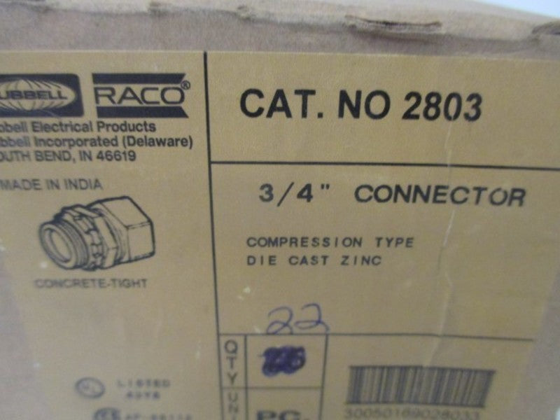 LOT OF 22 RACO 2803 3/4" CONNECTOR *NEW IN BOX*