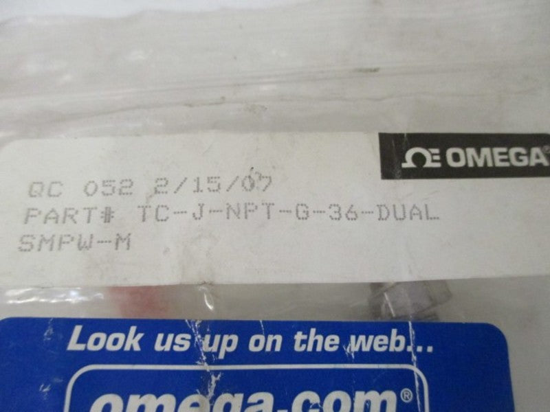 OMEGA TC-J-NPT-G-36-DUAL DUAL THERMOCOUPLE * NEW IN FACTORY BAG *