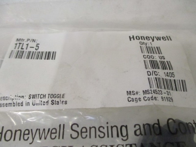 HONEYWELL 1TL1-5 TOGGLE SWITCH * NEW IN FACTORY BAG *