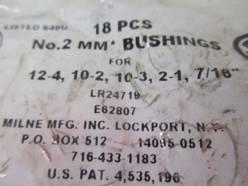 LOT OF 18 MILNE LR24719 BUSHING *NEW IN FACTORY BAG*