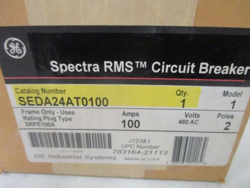 GENERAL ELECTRIC SEDA24AT0100 CIRCUIT BREAKER 100AMP * FACTORY SEALED *