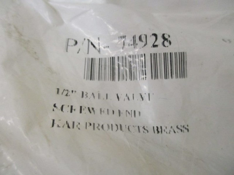 KAR 74928 1/2" BALL VALVE * NEW IN FACTORY BAG *