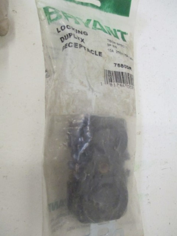 BRYANT 7580DR LOCKING DUPLEX RECEPTACLE * NEW IN FACTORY BAG *
