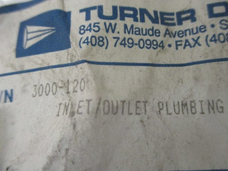 TURNER 3000-120 INLET/OUTLET PLUMBING * NEW IN FACTORY BAG *