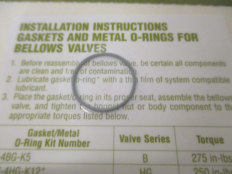 NUPRO SS-4BG0-K5-T GASKET * NEW IN ORIGINAL PACKAGE *