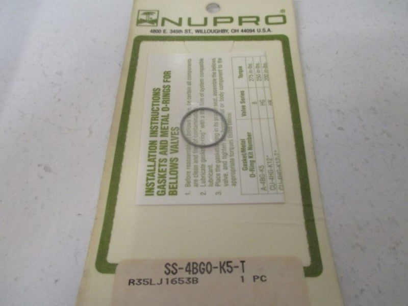 NUPRO SS-4BG0-K5-T GASKET * NEW IN ORIGINAL PACKAGE *
