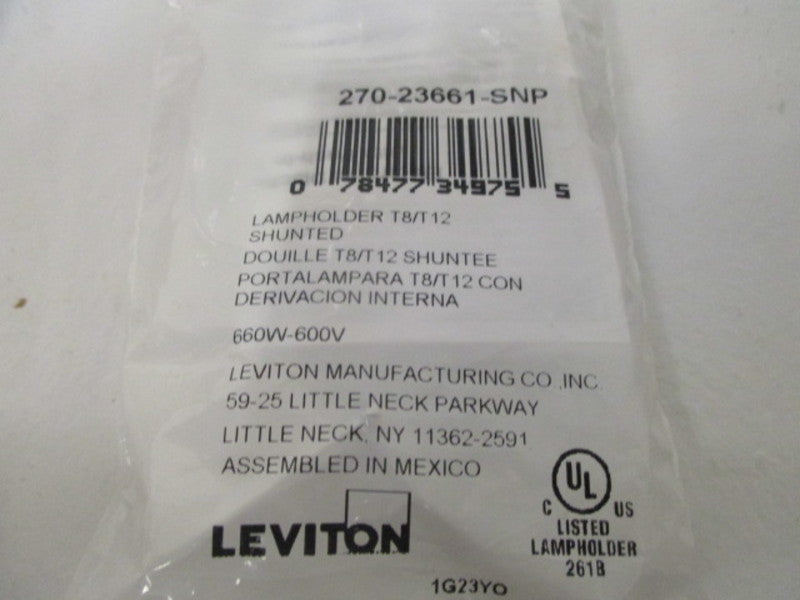 LEVITON 270-23661-SNP LAMPHOLDER SHUNTED * NEW IN FACTORY BAG *