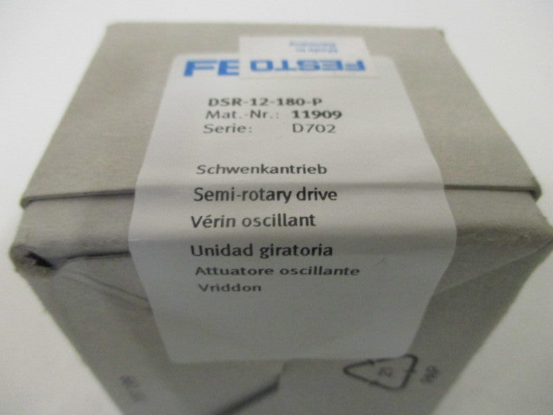 FESTO DSR-12-180-P PNEUMATIC CYLINDER SEMI-ROTARY DRIVE * FACTORY SEALED *