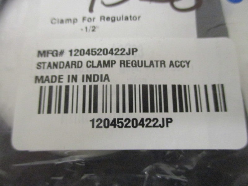 1204520422JP STANDARD CLAMP FOR REGULATOR 1/2" * NEW IN FACTORY BAG *