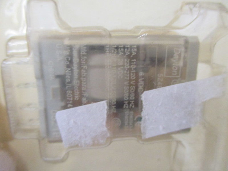 DAYTON 5Z480 PLUG-IN RELAY 5PIN 15A 6VDC * NEW IN ORIGINAL PACKAGE *
