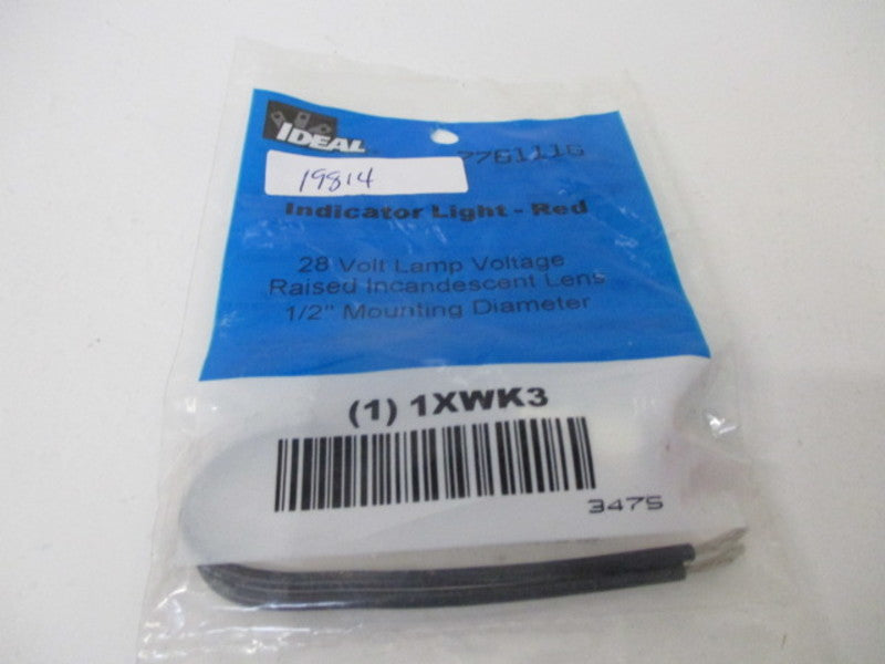 IDEAL 1XWK3 INDICATOR LIGHT -RED 28V * NEW IN FACTORY BAG *