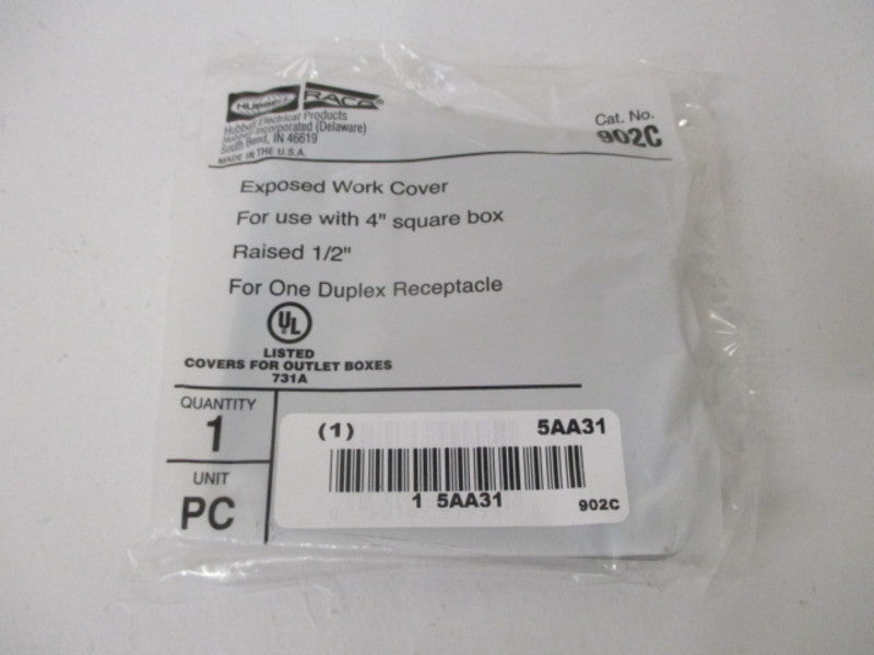 RACO 902C EXPOSED WORK COVER FOR DUPLEX RECEPTACLE * NEW IN FACTORY BAG *