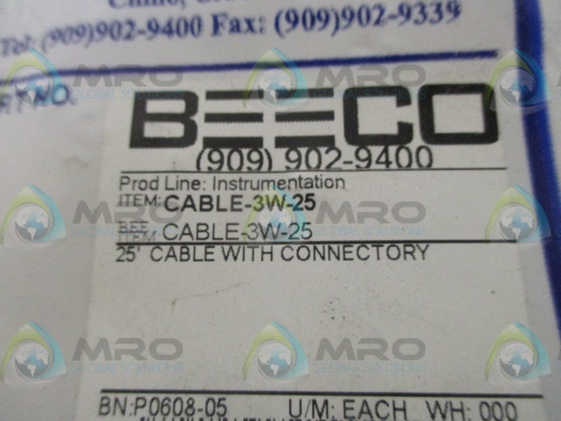 BYKOWSKI CABLE-3W-25 CABLE WITH CONNECTORY * NEW IN FACTORY BAG *