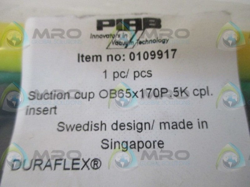 PIAB 0109917 SUCTION CUP INSERT * NEW IN FACTORY BAG *