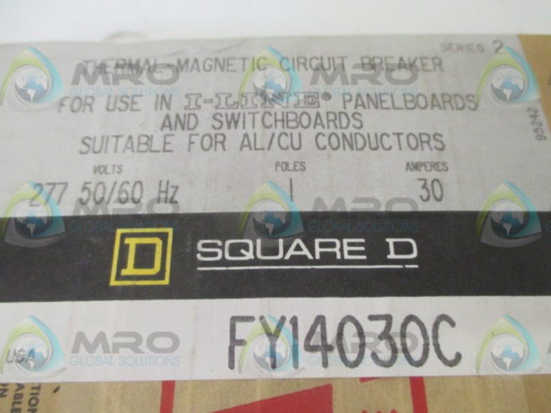 SQUARE D FY14030C MOLDED CIRCUIT BREAKER 277V 30A * FACTORY SEALED *
