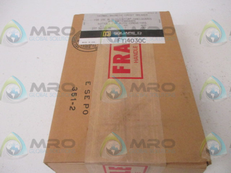 SQUARE D FY14030C MOLDED CIRCUIT BREAKER 277V 30A * FACTORY SEALED *