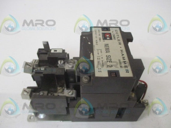 CUTLER HAMMER C10DN3 CONTACTOR (W/ ACCESSORY) * USED *