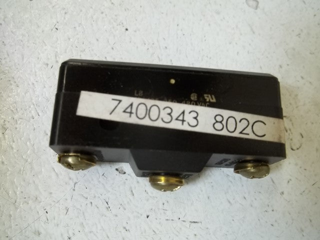 LOT OF 5 MICROSWITCH BZ-R88-A2 SNAP ACITON SWITCH *USED*