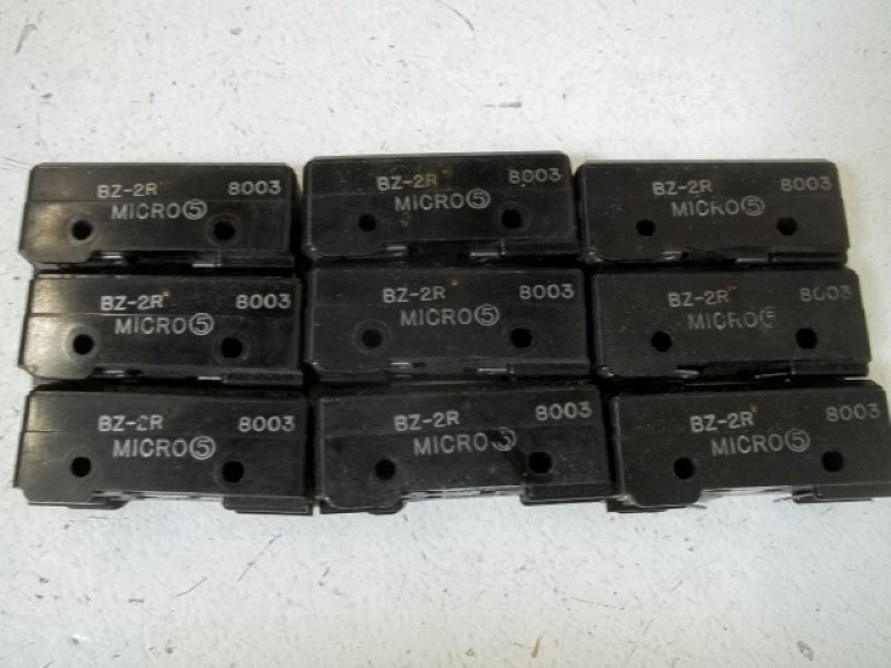 MICROSWITCH BZ-2R (LOT OF 9) SNAP ACTION SWITCH *USED*