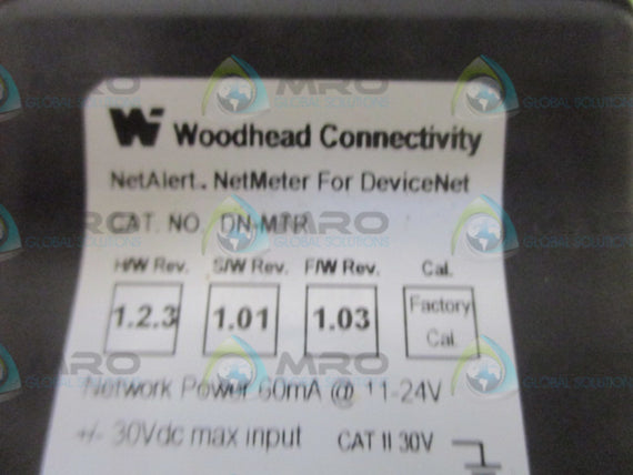 WOODHEAD DN-MTR DEVICE NET METER (MISSING ACCESSORIES) * NEW NO BOX *