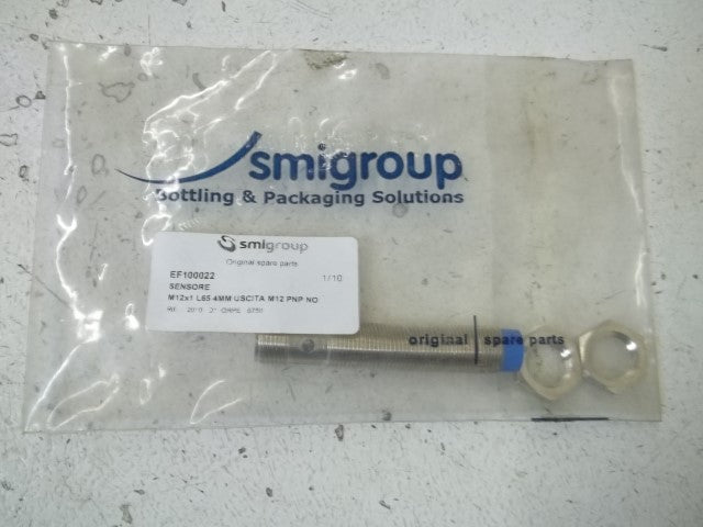 SMIGROUP EF100022 SENSORE M12X1L65 4MM USCITA ,12 PNP NO * NEW IN A BAG *