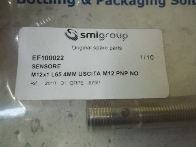 SMIGROUP EF100022 SENSORE M12X1L65 4MM USCITA ,12 PNP NO * NEW IN A BAG *