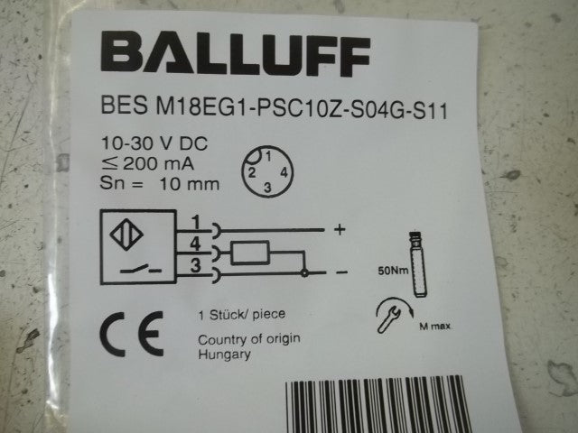 BALLUFF BES M18EG1-PSC10Z-S04G-S11 INDUCTIVE SENSOR * NEW IN FACTORY BAG *