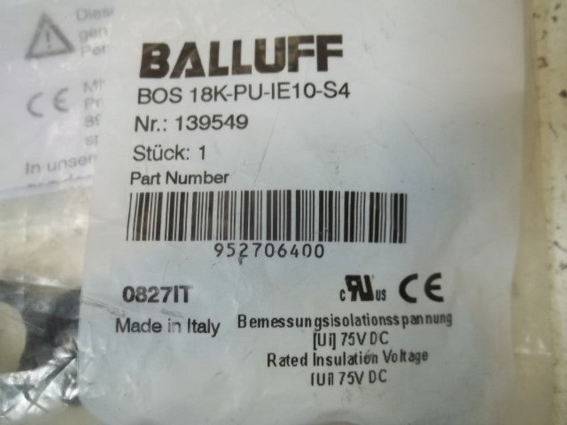 BALLUFF BOS 18K-PU-IE10-S4 PHOTOELECTRIC SENSOR * NEW IN FACTORY BAG *