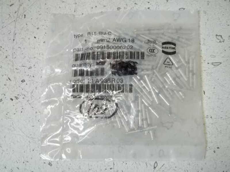 LOT OF 100 HARTING R15-BU-C CONTACT CONNECTOR *NEW IN FACTORY BAG*