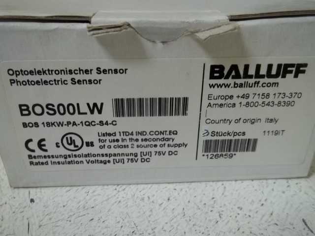 LOT OF 3 BALLUFF BOS 18KW-PA-1QC-S4-C PHOTOELECTRIC SENSOR *NEW IN BOX*