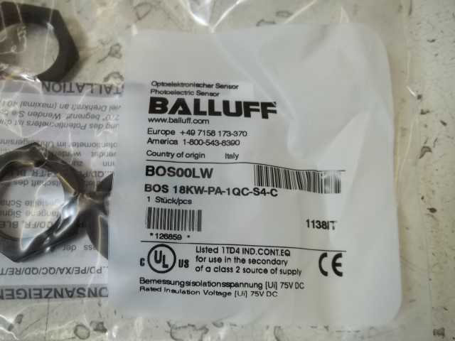 LOT OF 5 BALLUFF BOS 18KW-PA-1QC-S4-C PHOTOELECTRIC SENSOR *NEW IN BOX*