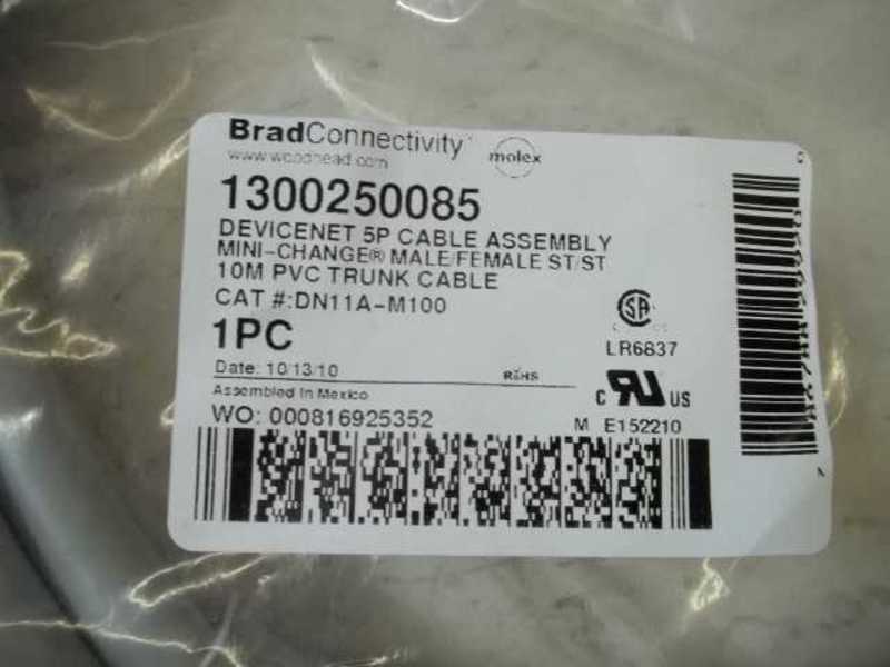 DANIEL WOODHEAD 1300250085 DN11A-M100 DEVICE NET CABLE * NEW IN FACTORY BAG *