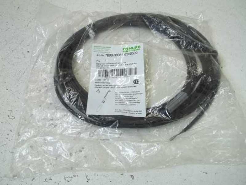 MURR ELEKTRONIK 7000-08081-6300500 CONNECTOR W/CBL * NEW IN FACTORY BAG *