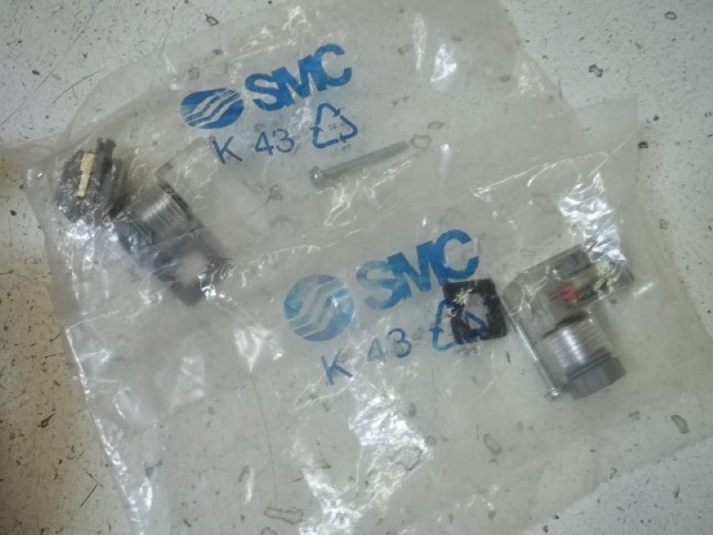 LOT OF 2 SMC K43 CONNECTOR SY VALVE SERIES 24VDC *NEW IN FACTORY BAG*