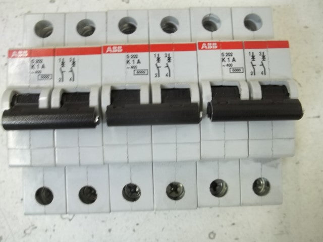 LOT OF 3 ABB S202-K1A CIRCUIT BREAKER *NEW NO BOX*