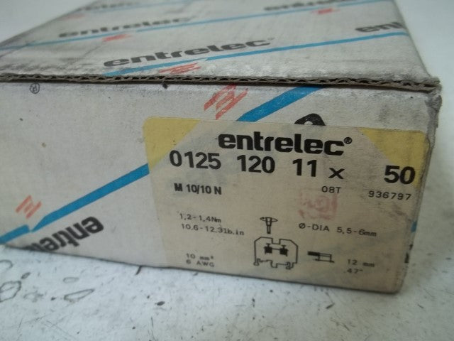 LOT OF 50 ENTRELEC 0125 120 11 TERMINAL BLOCK *NEW IN BOX*