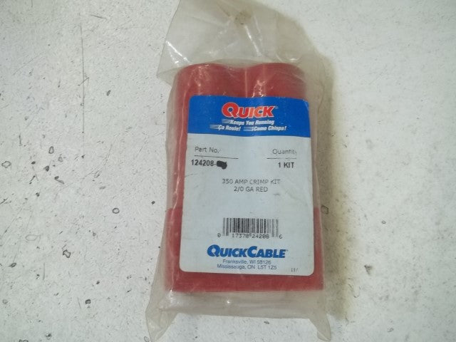 QUICK CABLE 124208 350 AMP CRMP KIT 2/0 GA RED * NEW IN FACTORY BAG *
