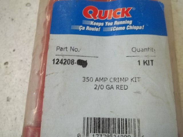 QUICK CABLE 124208 350 AMP CRMP KIT 2/0 GA RED * NEW IN FACTORY BAG *