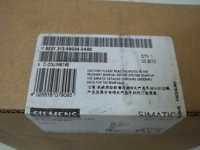 SIEMENS 6ES7313-5BG04-0AB0 CENTRAL PROCESSING UNIT * FACTORY SEALED *
