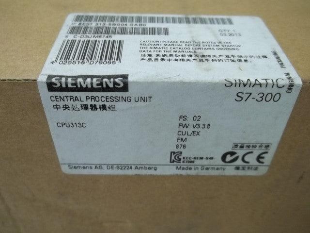 SIEMENS 6ES7313-5BG04-0AB0 CENTRAL PROCESSING UNIT * FACTORY SEALED *