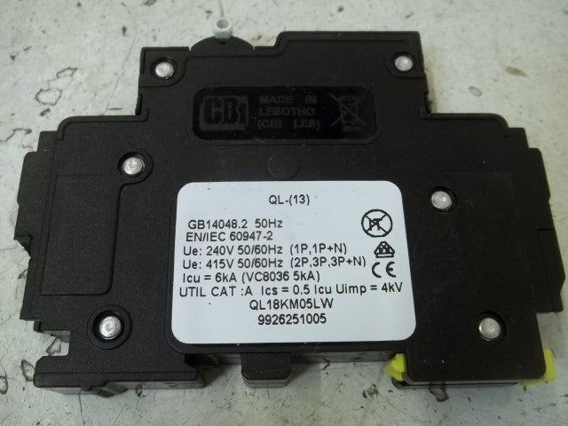 LOT OF 10 CBI QL18KM05LW CIRCUIT BREAKER *USED*