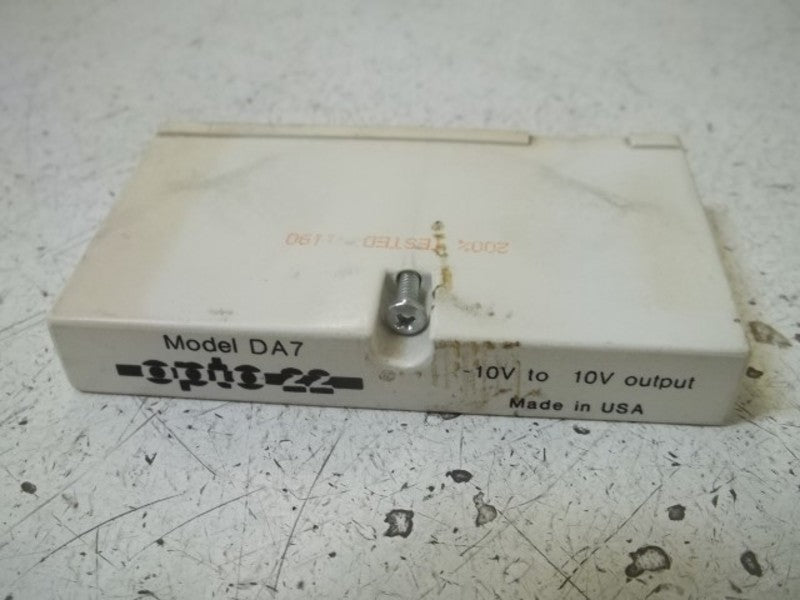 LOT OF 2 OPTO 22 MODEL DA7 I/O MODULE *USED*
