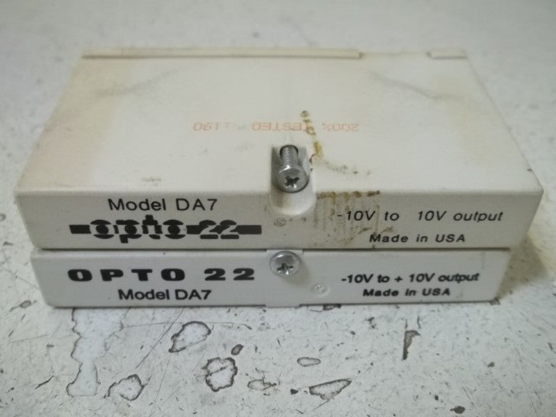 LOT OF 2 OPTO 22 MODEL DA7 I/O MODULE *USED*